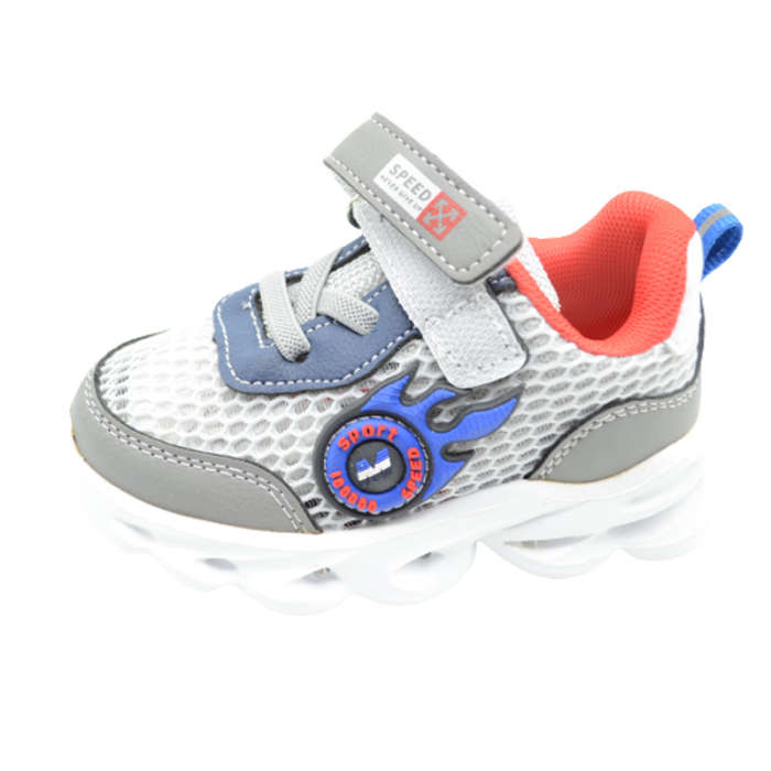 Pantofi sport ortopedici perforati pentru baieti Tom Miki C-T7992-K, Gri [2]