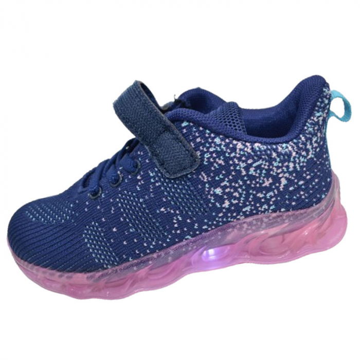 Pantofi sport cu led pentru fete American Club ES131/23, Bleumarin [5]