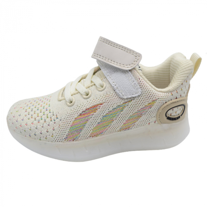 Pantofi sport pentru fete American Club RL 79/22, Crem [3]
