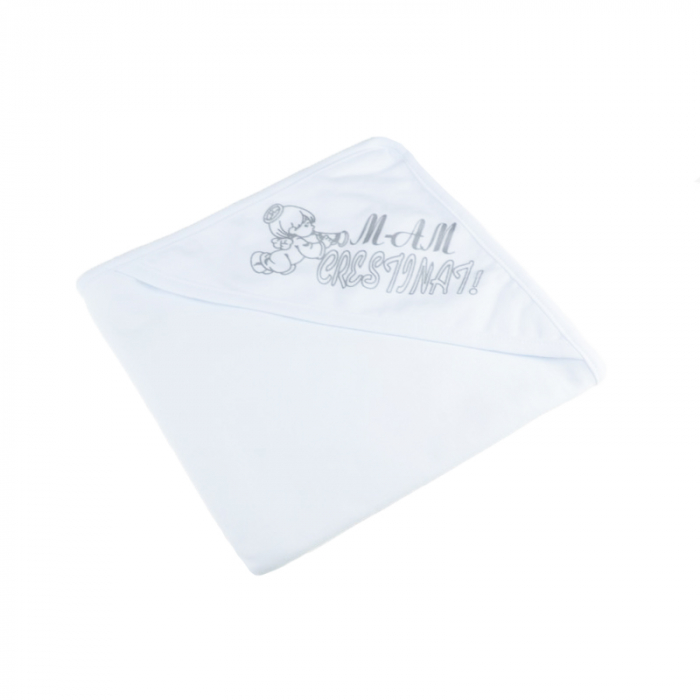 Panza de mir pentru botez 85 x 80 cm Mini Junior 007A1, Alb [1]
