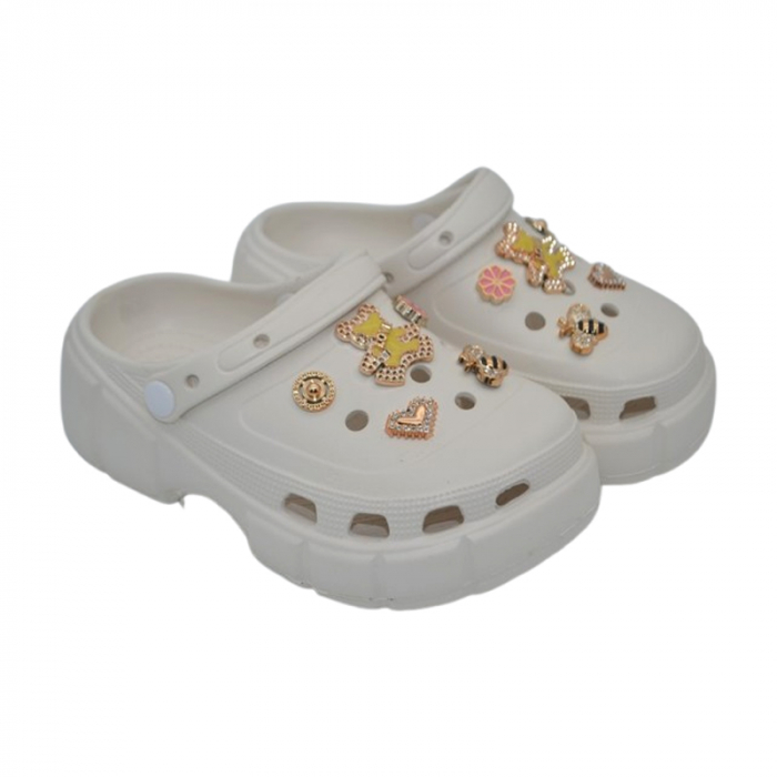 Papuci din spuma EVA, pentru fete, Mini Junior PSF-100625A, Alb [2]