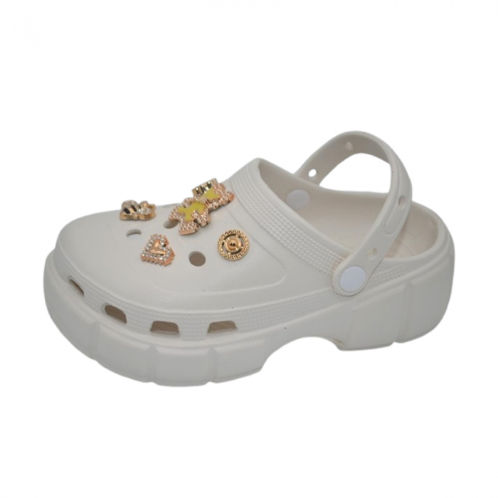 Papuci din spuma EVA, pentru fete, Mini Junior PSF-100625A, Alb [3]