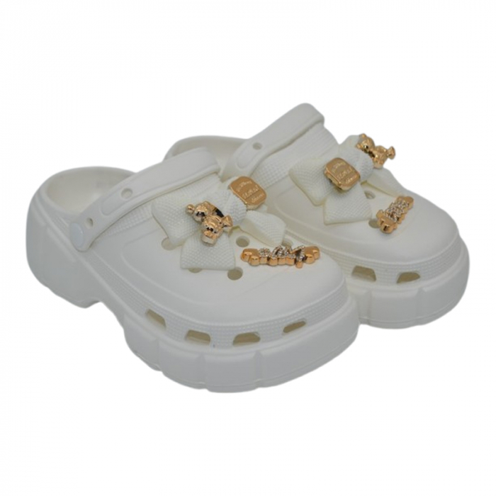 Papuci din spuma EVA, pentru fete, Mini Junior PSF-100625MJA, Alb [2]