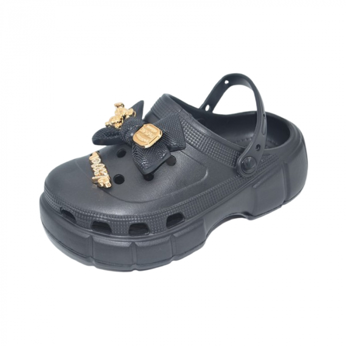 Papuci din spuma EVA, pentru fete, Mini Junior PSF-100625MJN, Negru [3]