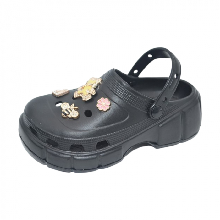 Papuci din spuma EVA, pentru fete, Mini Junior PSF-100625N, Negru [4]