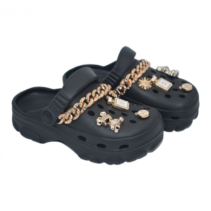 Papuci din spuma EVA, pentru fete, Mini Junior PSF-1006N, Negru [2]