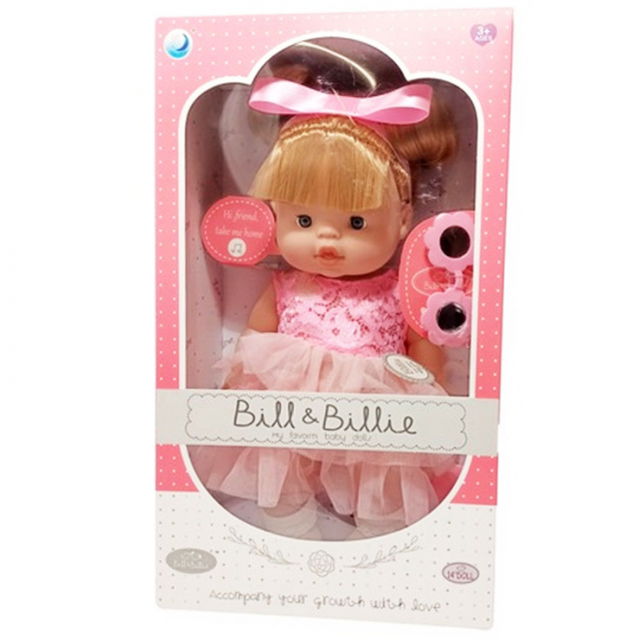 Papusa fetita 32 cm pentru fete Bill&Billie AB19121, Roz [2]