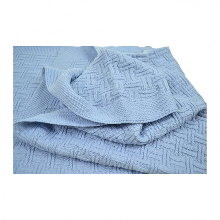 Patura 85 x 60 cm, pentru bebelusi, Mini Junior PT0805A, Albastru [3]