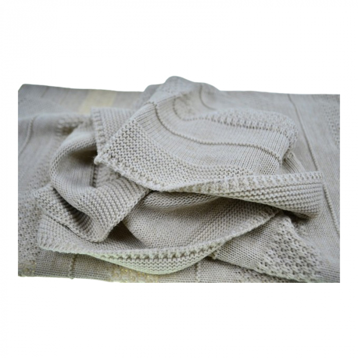 Patura 95 x 85 cm, pentru bebelusi, Mini Junior 4121B, Bej [3]