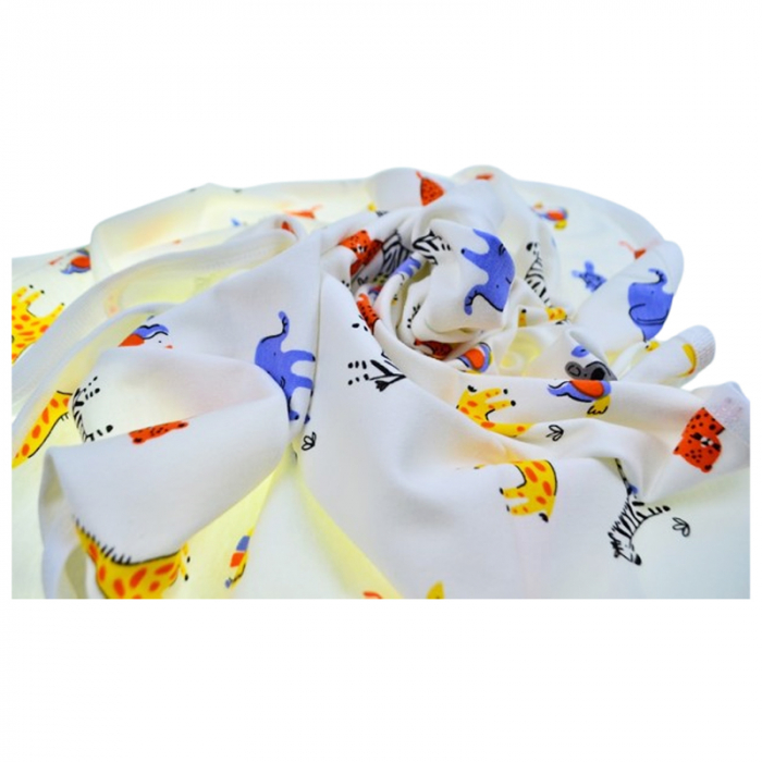 Patura din bumbac 90 x 80 cm, pentru bebelusi, Mini Junior PT0805AC, Alb [3]