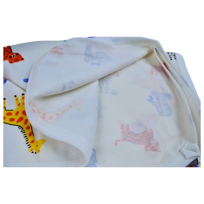 Patura din bumbac 90 x 80 cm, pentru bebelusi, Mini Junior PT0805AC, Alb [2]