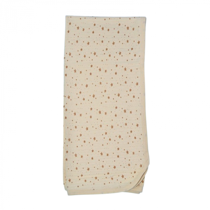 Patura din bumbac 90 x 80 cm, pentru bebelusi, Mini Junior PT0805SB, Bej [2]