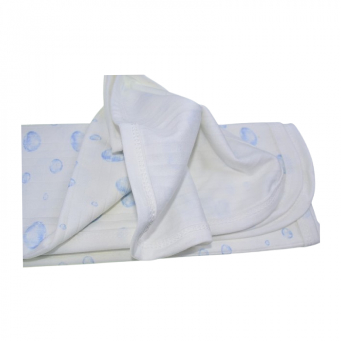 Patura din bumbac 90 x 90 cm, pentru copii, Mini Junior PT0805BA, Alb [2]