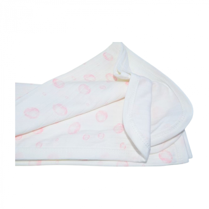 Patura din bumbac 90 x 90 cm, pentru copii, Mini Junior PT0805BR, Alb [2]