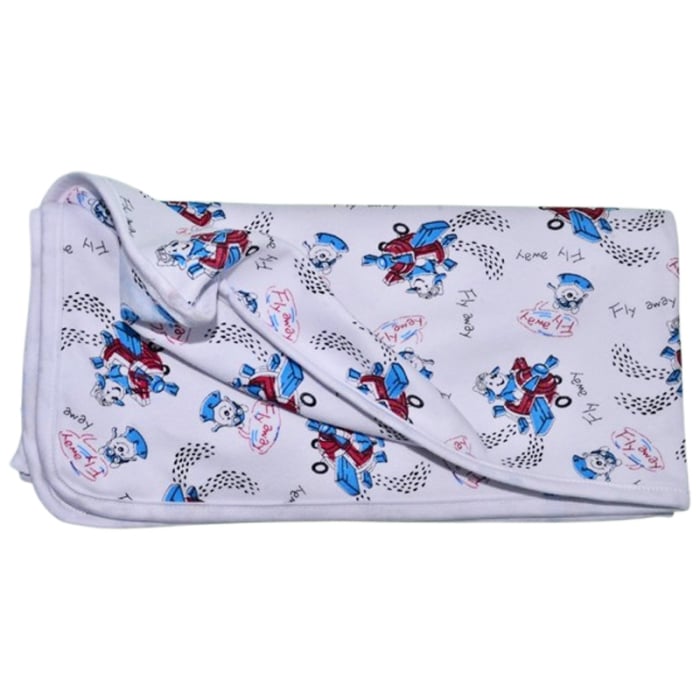 Patura din bumbac cu 2 straturi, 70 x 70 cm, pentru copii, Mini Junior PT1511UA, Alb [2]