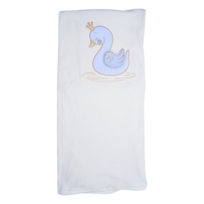 Patura din bumbac cu 2 straturi, 85 x 80 cm, pentru copii, Mini Junior PT0805LA, Alb [1]