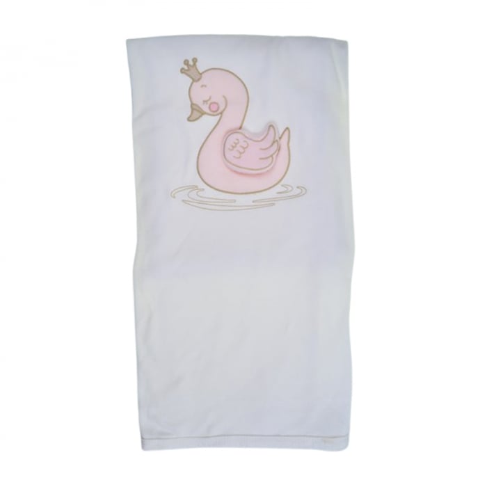 Patura din bumbac cu 2 straturi, 85 x 80 cm, pentru copii, Mini Junior PT0805LR-2, Alb [1]