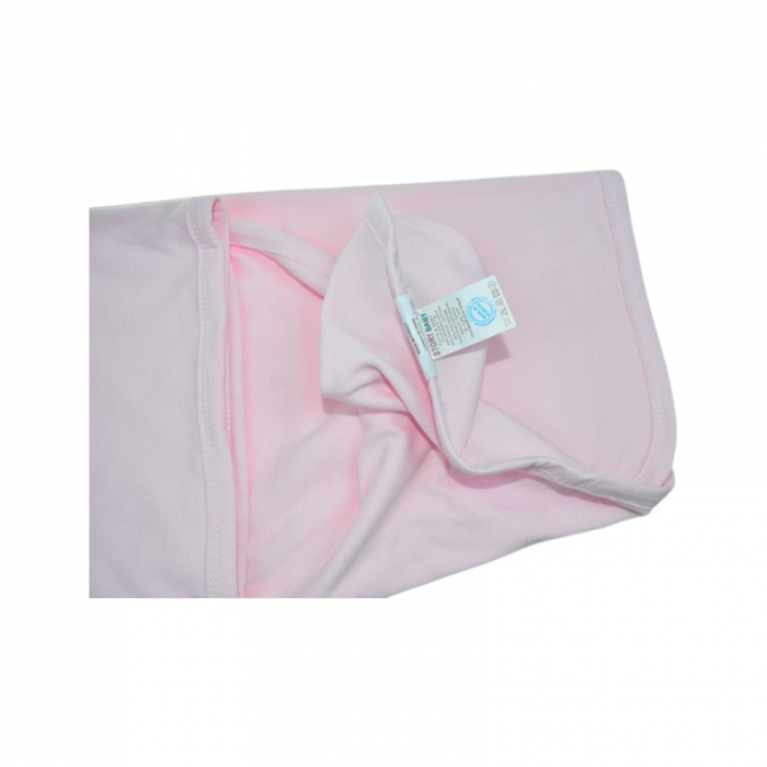 Patura din bumbac cu 2 straturi, 85 x 80 cm, pentru copii, Mini Junior PT0805LR, Roz [3]