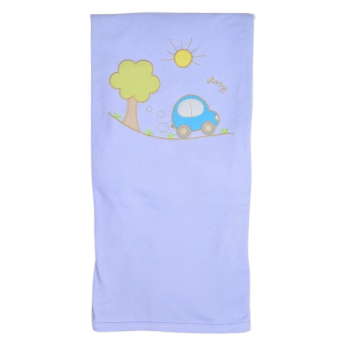 Patura din bumbac cu 2 straturi, 85 x 80 cm, pentru copii, Mini Junior PT0805MA, Albastru [1]