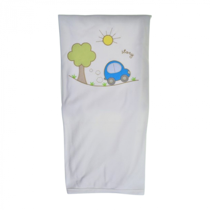 Patura din bumbac cu 2 straturi, 85 x 80 cm, pentru copii, Mini Junior PT0805MA-2, Alb [1]