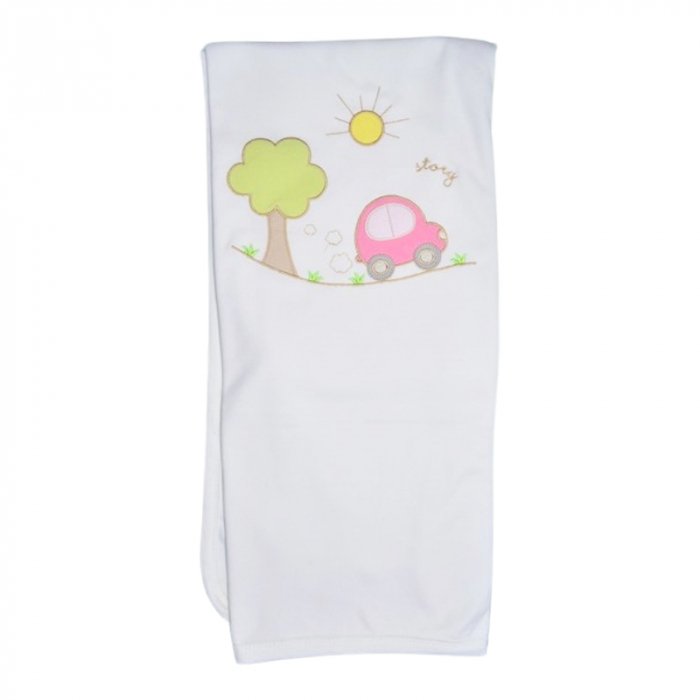 Patura din bumbac cu 2 straturi, 85 x 80 cm, pentru copii, Mini Junior PT0805MR-2, Alb [1]