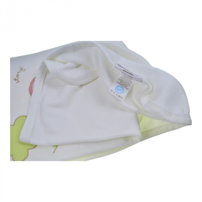 Patura din bumbac cu 2 straturi, 85 x 80 cm, pentru copii, Mini Junior PT0805MR-2, Alb [3]
