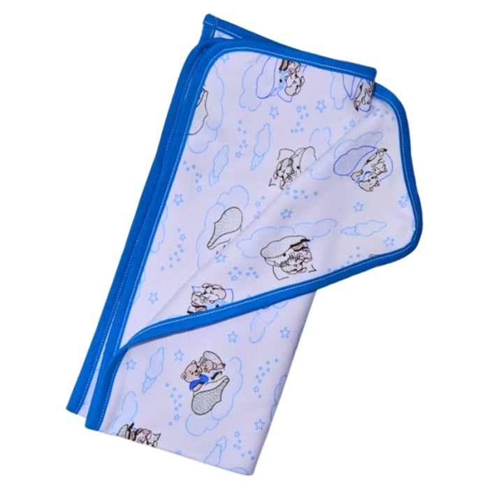 Patura din bumbac cu 2 straturi, 90 x 70 cm, pentru copii, Mini Junior PS1511UA, Albastru [1]