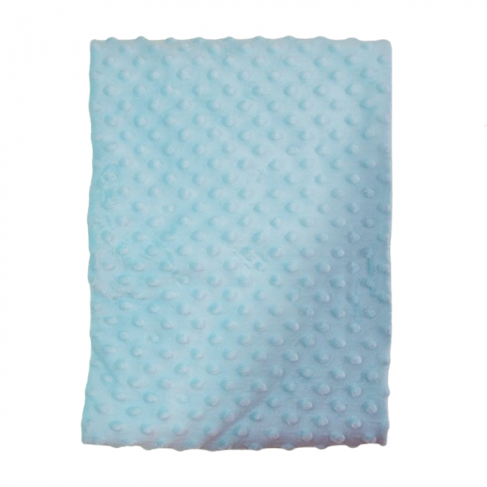 Patura din bumbac pentru copii 2 straturi 80 x 80 cm Mini Junior PBBMJ-09, Turcoaz [2]