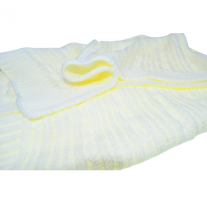 Set pentru bebelusi cu paturica si jucarie de plus ursulet 85 x 95 cm Mini Junior PTR-MJ1, Crem [3]