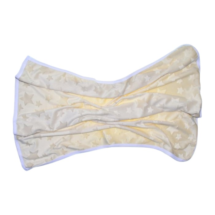 Patura din bumbac si catifea, cu 2 straturi, 80 x 80 cm, pentru fete, Mini Junior PT1511C, Crem [3]