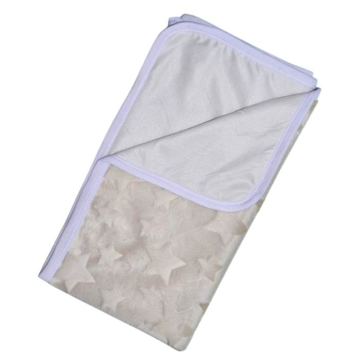 Patura din bumbac si catifea, cu 2 straturi, 80 x 80 cm, pentru fete, Mini Junior PT1511C, Crem [1]