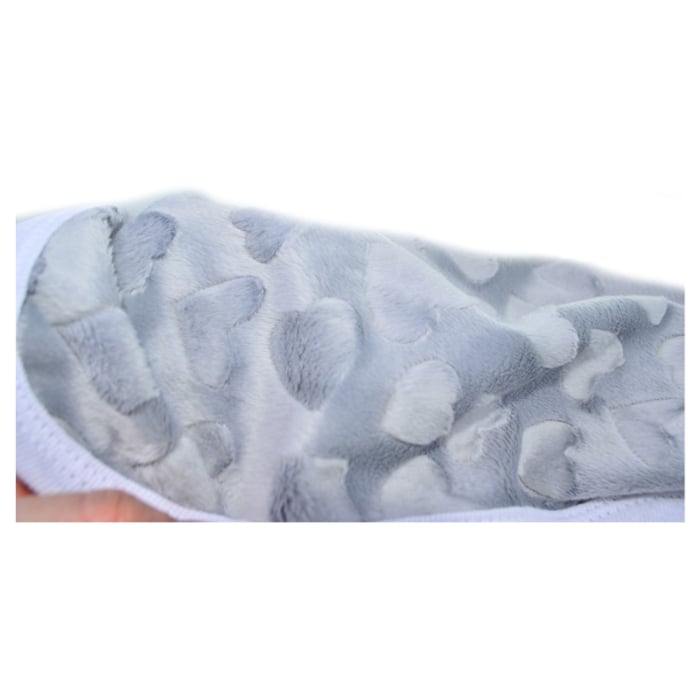 Patura din bumbac si catifea, cu 2 straturi, 80 x 80 cm, pentru fete, Mini Junior PT1511G, Gri [5]