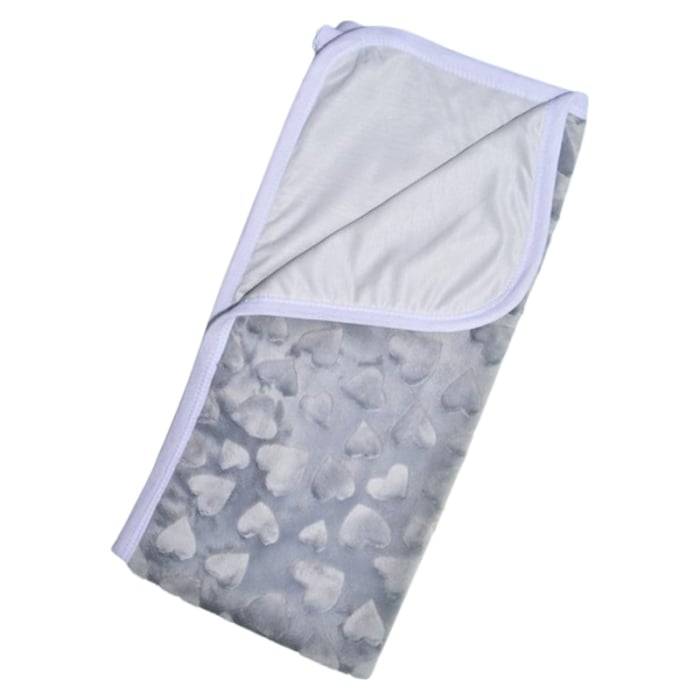 Patura din bumbac si catifea, cu 2 straturi, 80 x 80 cm, pentru fete, Mini Junior PT1511G, Gri [1]