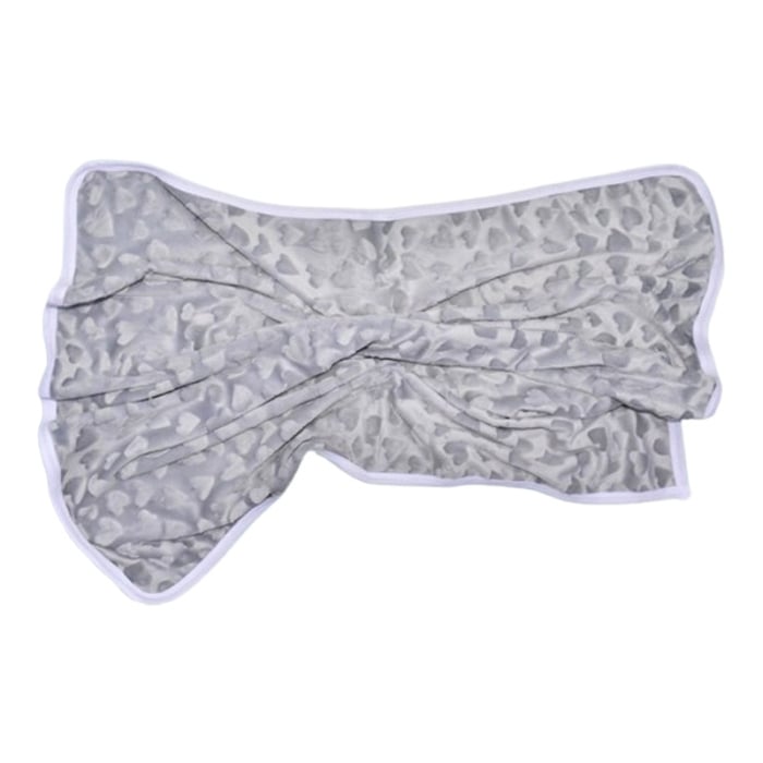 Patura din bumbac si catifea, cu 2 straturi, 80 x 80 cm, pentru fete, Mini Junior PT1511G, Gri [2]