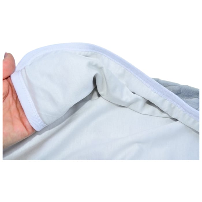 Patura din bumbac si catifea, cu 2 straturi, 80 x 80 cm, pentru fete, Mini Junior PT1511G, Gri [4]