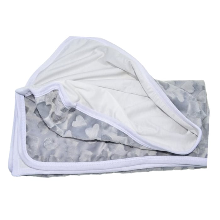 Patura din bumbac si catifea, cu 2 straturi, 80 x 80 cm, pentru fete, Mini Junior PT1511G, Gri [3]