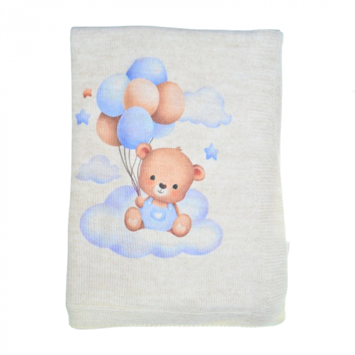 Patura pentru baieti 80 x 90 cm Mini Junior PT-MJ15, Crem [1]