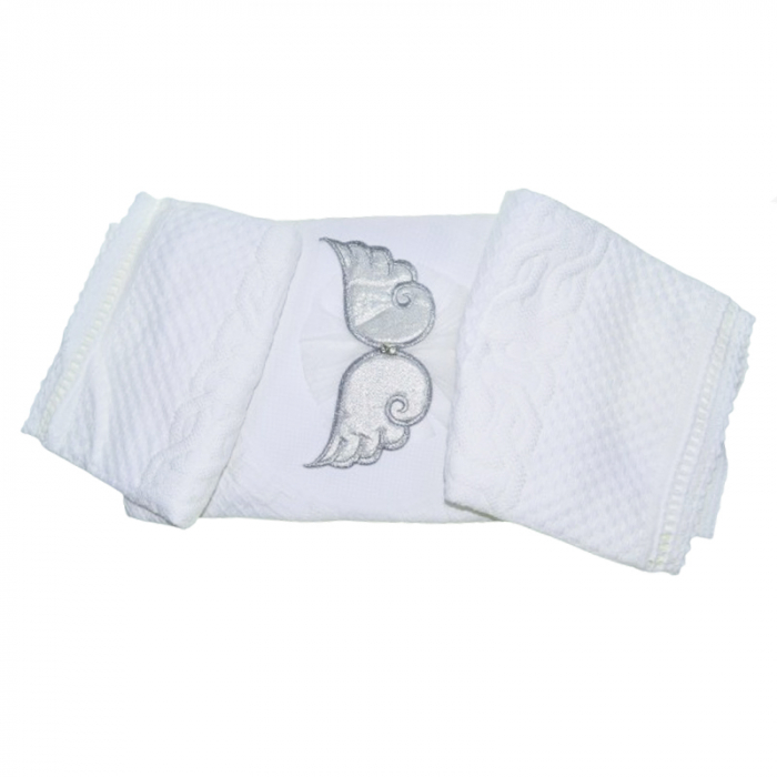 Patura pentru copii 85 x 95 cm Mini Junior PT-MJ2, Alb [2]