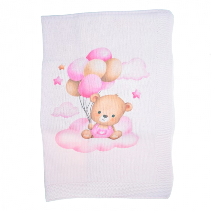 Patura pentru fete 80 x 90 cm Mini Junior PT-MJ19, Roz [1]