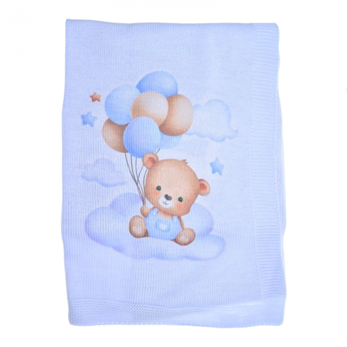 Patura pentru baieti 80 x 90 cm Mini Junior PT-MJ18, Albastru [1]