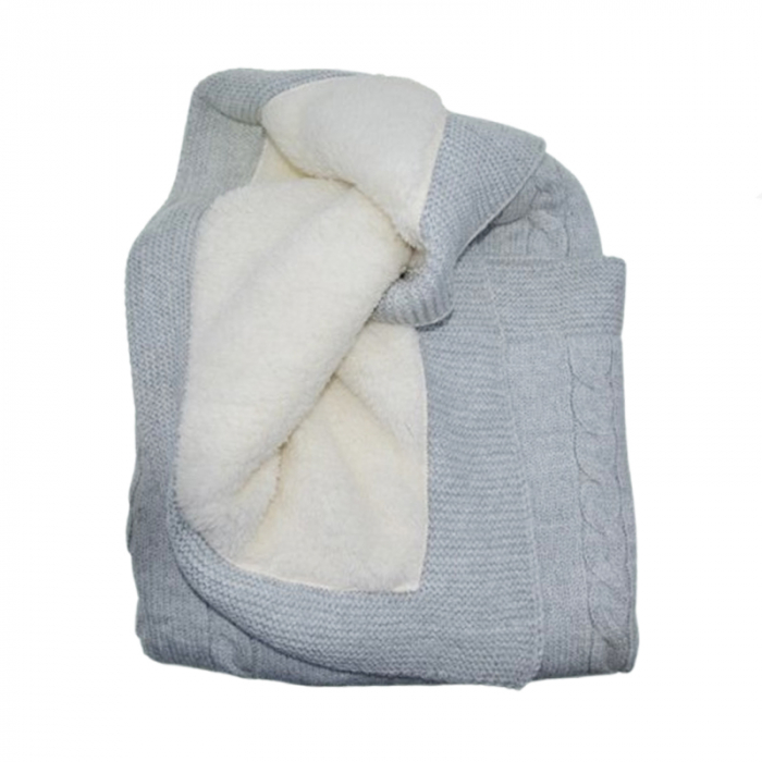 Patura pentru copii 95 x 90 cm Mini Junior PT-MJ38, Gri [2]