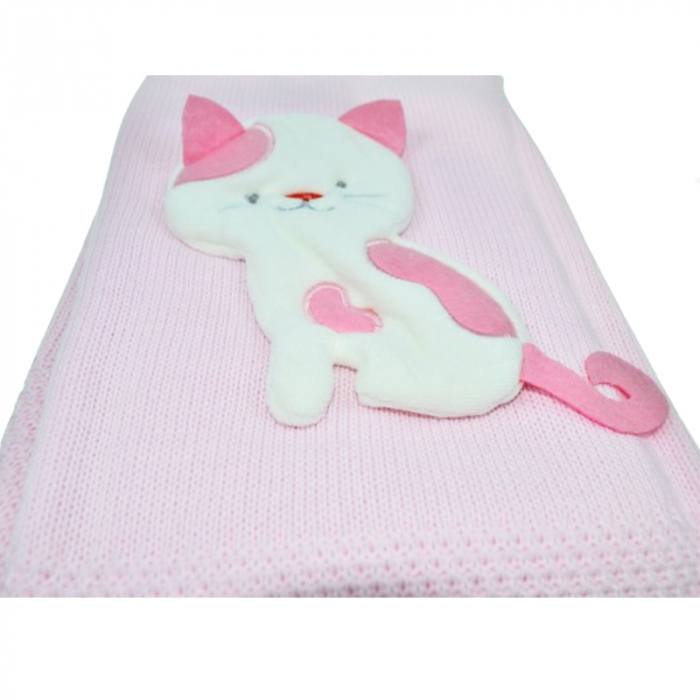 Patura pentru fete 85 x 95 cm Mini Junior PT-2010, Roz [3]