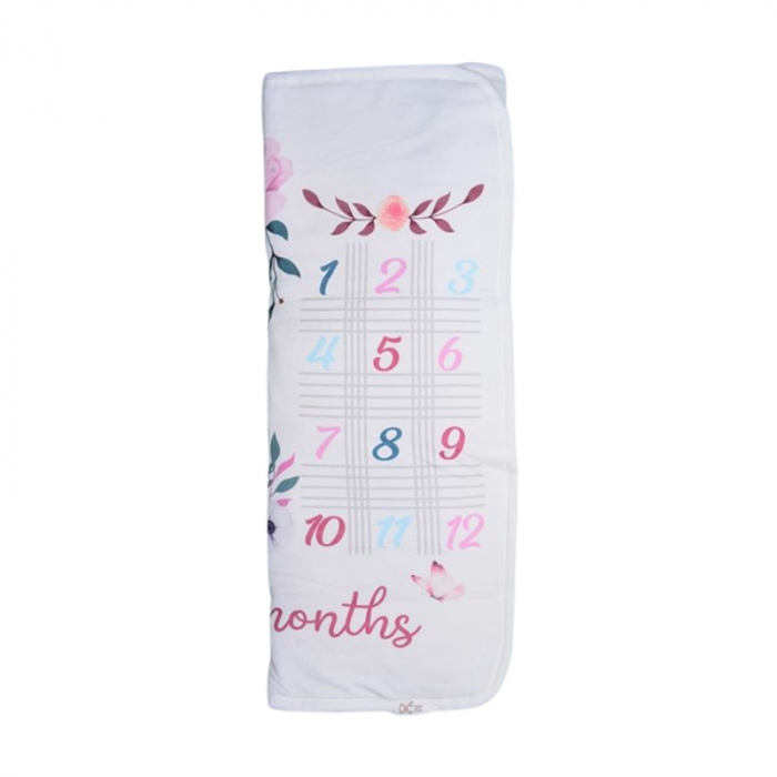 Patura pentru fotografierea cresterii bebelusilor, 90 x 90 cm, Babyline PT840, Alb [2]