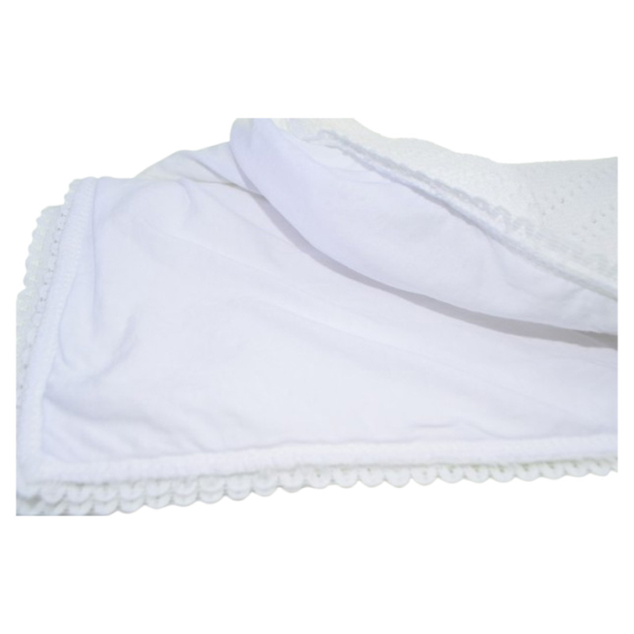 Patura din bumbac si acril, cu 2 straturi, 75 x 75 cm pentru bebelusi, Mini Junior PPB2A, Alb [3]