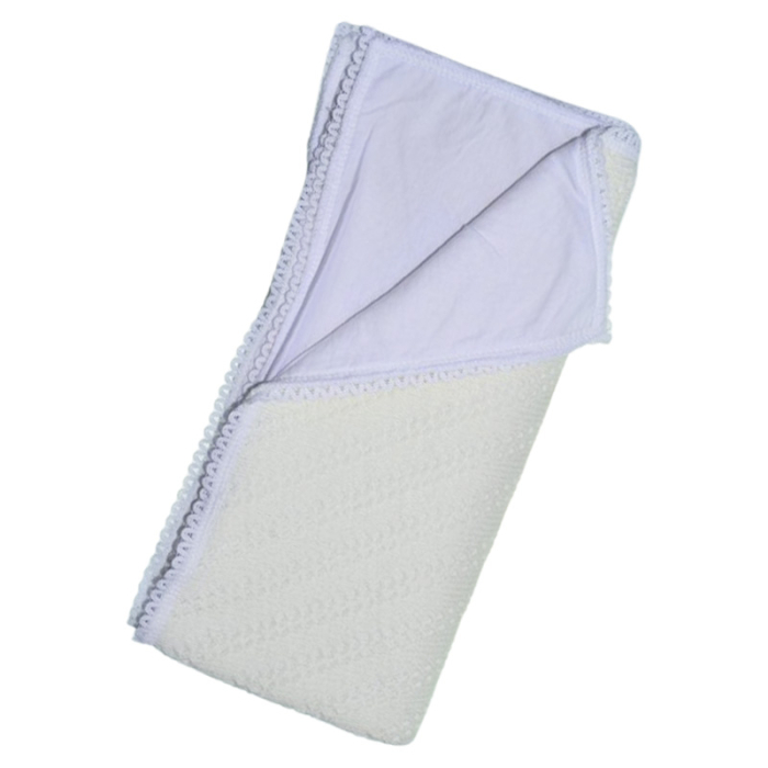 Patura din bumbac si acril, cu 2 straturi, 75 x 75 cm pentru bebelusi, Mini Junior PPB2C, Crem [1]