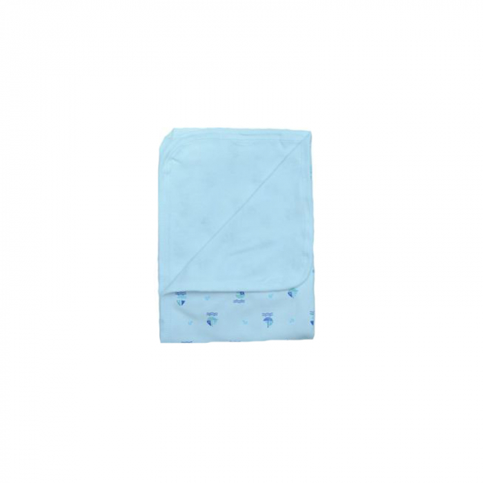 Paturica bumbac 78 x 78 cm pentru bebelusi Mini Bimbi PLDMB5, Alb [3]