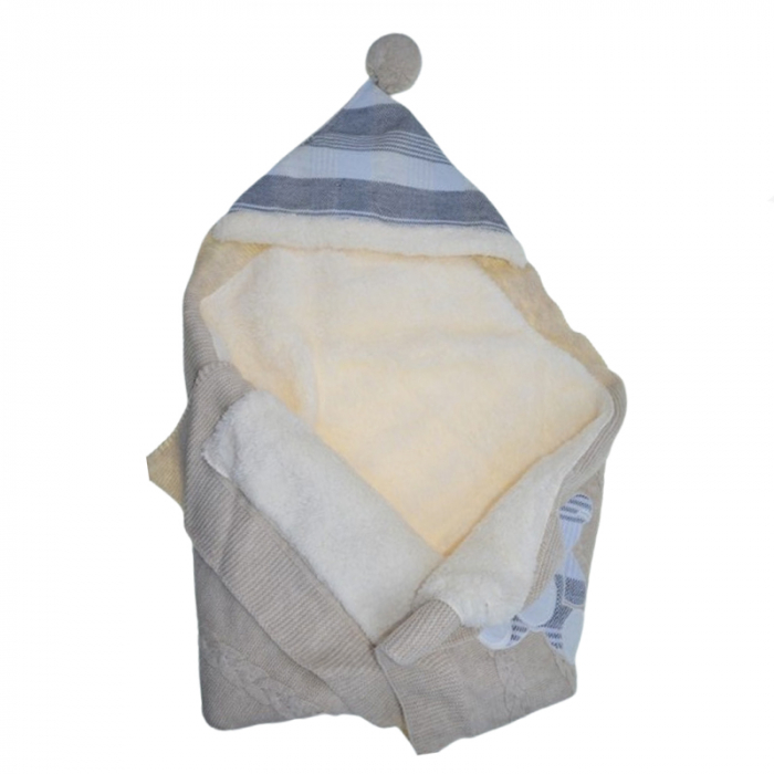 Paturica de infasat tip port bebe 120 x 80 cm Mini Junior PT-MJ47, Bej [4]