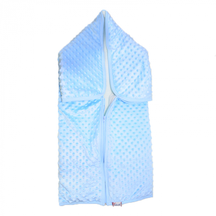 Paturica de infasat tip port bebe 88 x 88 cm Mini Junior PRTB-MJ1, Albastru [1]