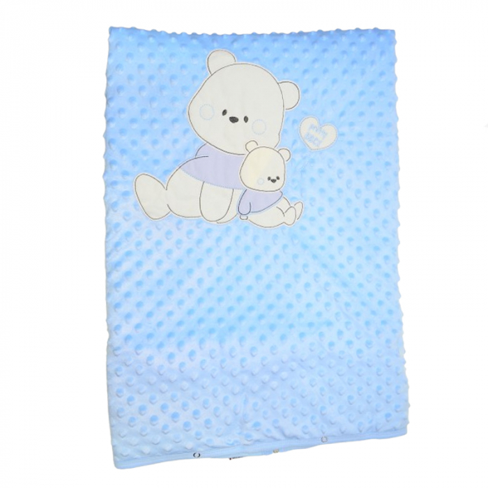 Paturica de infasat tip port bebe 88 x 88 cm Mini Junior PRTB-MJ1, Albastru [3]