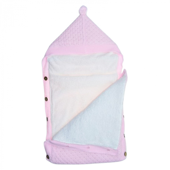 Sistem de infasat 2 in 1, paturica si port bebe, 70 x 40 cm, Mini Junior PTR0109R, Roz [2]